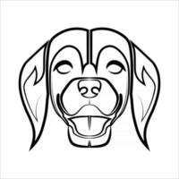 Black and white line art of the front of the beagle dog head Good use for symbol mascot icon avatar tattoo T Shirt design logo or any design vector
