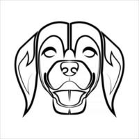 arte lineal en blanco y negro del frente de la cabeza de perro beagle buen uso del símbolo icono de la mascota avatar tatuaje diseño de camiseta logo o cualquier diseño vector