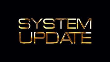 System Update Golden Text Banner Loop Animation isoliert video