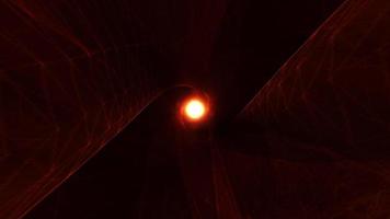 Tunnel vortex en treillis métallique doré à lueur radiale en boucle