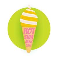 Hot Summer sale poster background with Ice Cream vector