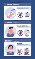 covid19 pandemic prevention methods poster vector