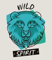 wild lion spirit creative design vector