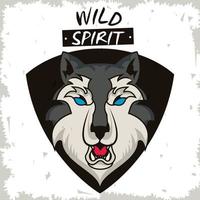 wild wolf spirit creative design vector