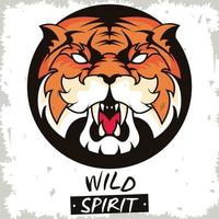 wild tiger spirit creative design vector