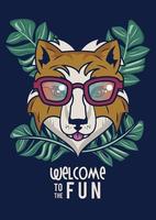 welcome to the fun with she wolf using glasses vector