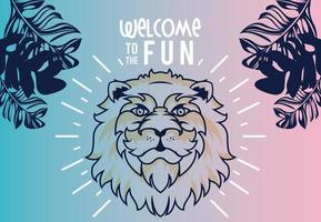 wild lion spirit creative design vector