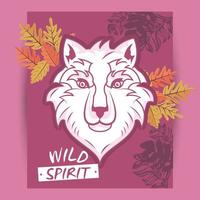 wild wolf spirit creative design vector