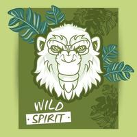 wild gorilla spirit creative design vector