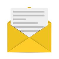 icono plano de correo electrónico con larga sombra vector