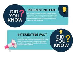 Did you know interesting fact label sticker vector
