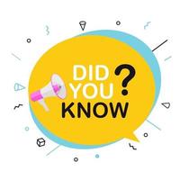 Did you know interesting fact label sticker vector