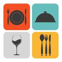 Conjunto de iconos de comida para aplicaciones web y móviles. vector