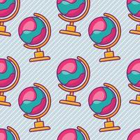 globe seamless pattern illustration in flat style vector