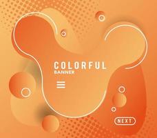 colorful banner liquid background icon vector