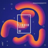 liquid and waves gradient square banner vector