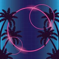 wanderlust poster with tree palms and geometric figures vector