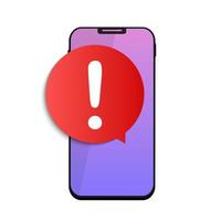 Mensaje de alerta notificación móvil en el concepto de pantalla del teléfono inteligente vector