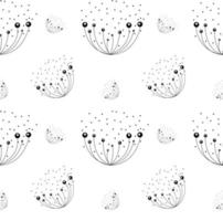 Abstract dandelion on white background seamless pattern vector