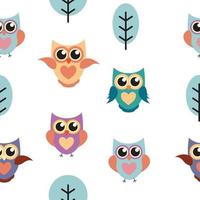 Owl Seamless Pattern Background vector