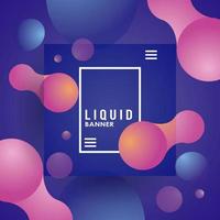 liquid and waves colorful square banner vector