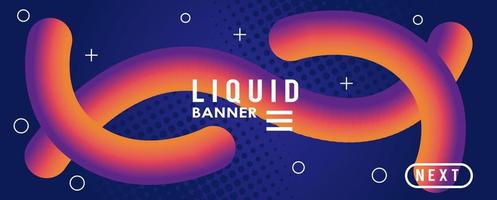 liquid and waves colorful gradient banner vector