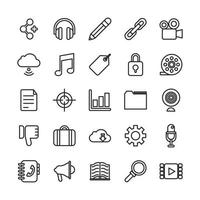 bundle of social media set icons vector