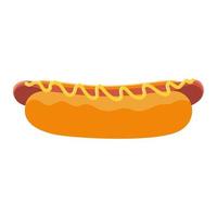 comida rápida, hot dog, insalubre, icono, aislado, imagen vector