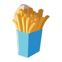 fast food french fries snack icon isolated image vector