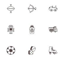 bundle of child toys set icons line style vector