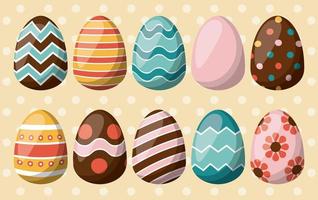 happy easter card with eggs painted vector