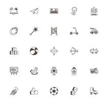 bundle of child toys set icons line style vector