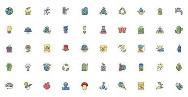 bundle of environment set icons vector