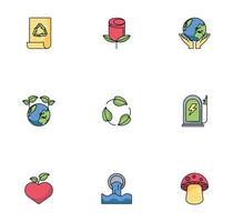 bundle of environment set icons vector