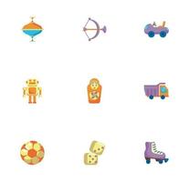 bundle of child toys set icons flat style vector