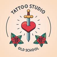 sword in heart tattoo studio image artistic vector