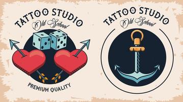 par de tatuajes artísticos de imagen de estudio vector