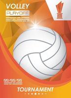 volleyball sport poster with balloon vector