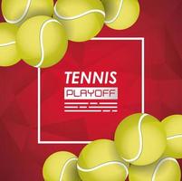 tennis sport poster with balls vector