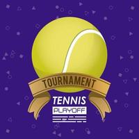 tennis sport poster with ball vector