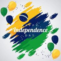 Brasil feliz celebración del día de la independencia con bandera en globos de helio vector