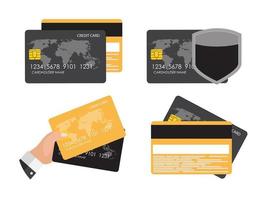 Credit Card Icon Flat Concept Collection Set vector