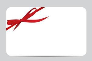 tarjeta de regalo con lazo rojo y lazo vector