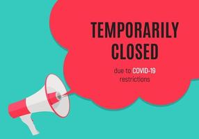 Information warning temporarily closed sign of coronavirus news vector