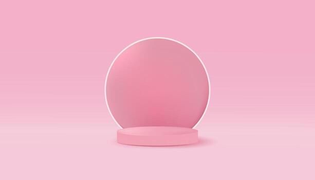 Abstract minimal scene with geometric forms and cylinder podium display vector