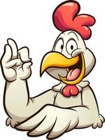 Cartoon chicken okay hand sign vector