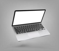 Modern laptop mockup with blank screen vector