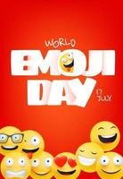 Happy world emoji day vector