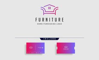 furniture logo design vector icon illustration icon element isolated with business card