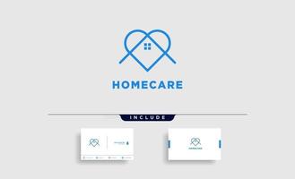 home love care logo design vector icon element isolated